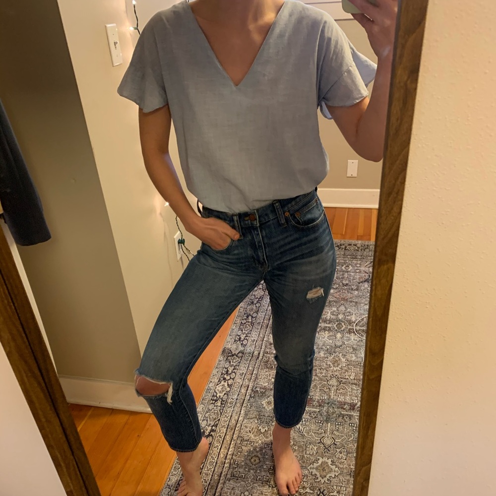 Madewell flutter sleeve blouse size small
